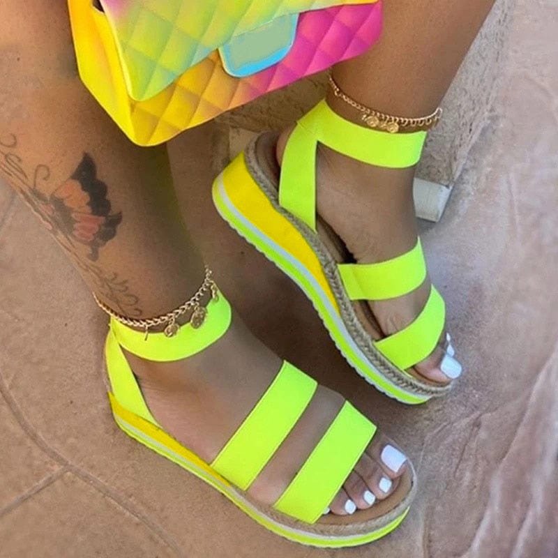 Cap Point green / 6 Women's Hemp Platform Summer Wedge Sandals