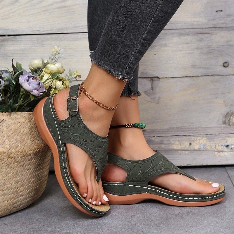 Cap Point green / 6 Women's Open Toe Wedge Sandals