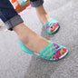 Cap Point green / 9 Summer Candy Color Peep Toe Stappy Beach Rainbow Shoes