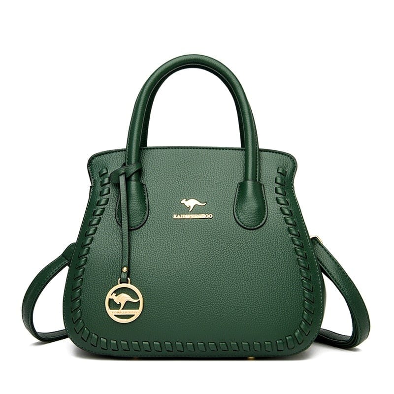 Cap Point Green Hand-knitted Luxury Leather Tote Bag
