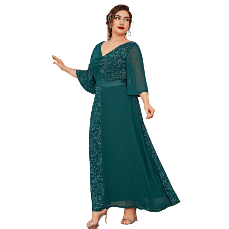 Cap Point Green / L Becky Long Casual Elegant Evening Party Oversized Maxi Dress