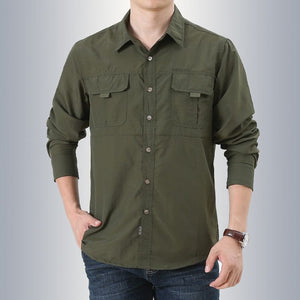 Cap Point Green / M Mens Breathable Quick-drying Long Sleeve Shirt