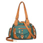 Cap Point Green / One size Caroline Vintage High Quality Leather Luxury Handbag