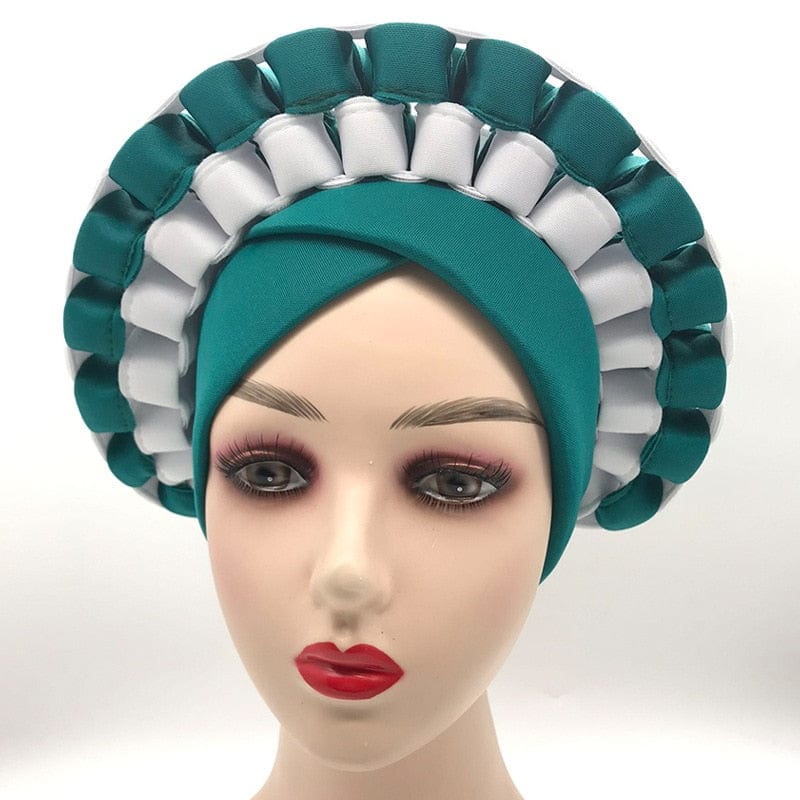 Cap Point Green / One Size Celia Adjustable Space Layer Turban Hat