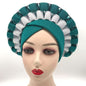 Cap Point Green / One Size Celia Adjustable Space Layer Turban Hat
