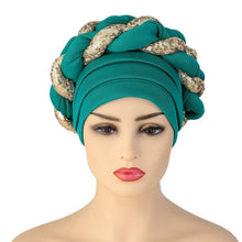 Load image into Gallery viewer, Cap Point green / One Size Celia Auto Geles Shinning Sequins Turban Headtie
