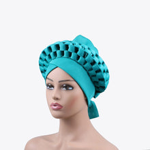 Load image into Gallery viewer, Cap Point Green / One Size Queen Auto Gele Turban Headtie
