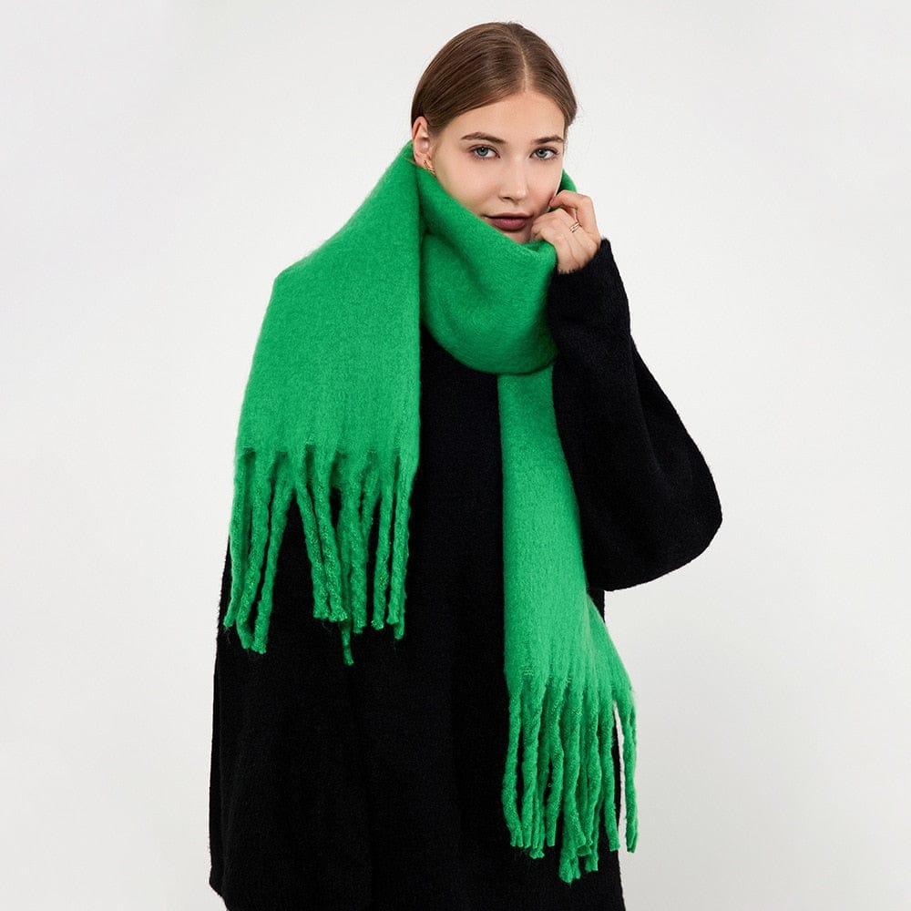 Cap Point Green / One size Winnie Cashmere Plaid Thick Wrap Winter Scarf