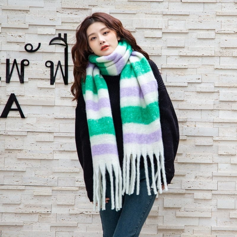Cap Point green / One size Winnie Cashmere Plaid Thick Wrap Winter Scarf