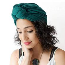 Load image into Gallery viewer, Cap Point Green / One size Women top knot turban cap
