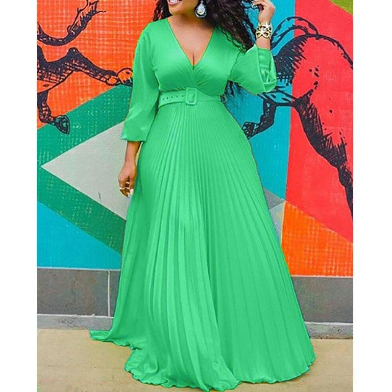 Cap Point green / S Angelina High Waist Elegant Chiffon Vintage Dress
