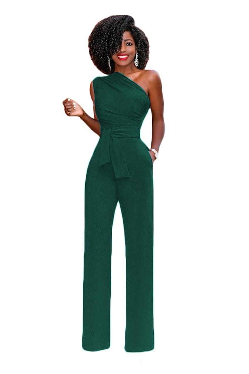 Cap Point green / S Belinda One Shoulder Rompers
