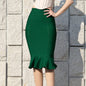Cap Point Green / S Belline Mermaid Pleated High Waist Party Club Vintage Skirt