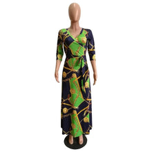 Load image into Gallery viewer, Cap Point green / S Benita Sexy Bohemian Splicing Floral Print Sleeve Maxi Bodycon Dress
