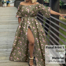 Load image into Gallery viewer, Cap Point Green / S Carla Sexy Off Shoulder High Split Maxi Dress
