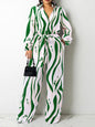 Cap Point green / S Eden Long Sleeve Belted Loose Oversized Romper