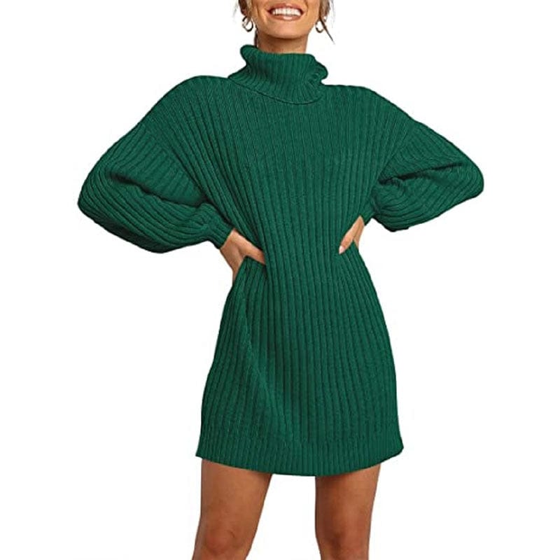 Cap Point Green / S Jennifer Turtleneck Sweater Dress