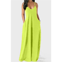 Load image into Gallery viewer, Cap Point Green / S Melania Sexy Bohemian Loose Sleeveless V-Neck Strappy Maxi Dress
