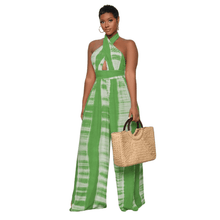 Load image into Gallery viewer, Cap Point green / S Merlaine Halter  Sleeveless Open Back Straight Jumpsuit
