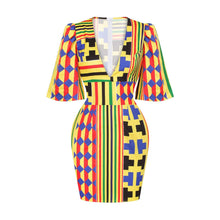 Load image into Gallery viewer, Cap Point Green / S Mzanzi V-neck Mini Dress
