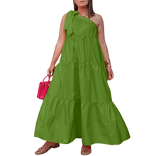 Load image into Gallery viewer, Cap Point Green / S Oleya One Shoulder Pleated Party Maxi Dress
