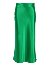 Load image into Gallery viewer, Cap Point Green / S Perline High Waisted Satin Office Ladies Maxi Skirt
