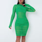 Cap Point Green / S Raissa See Through Mesh Short Mini Dress