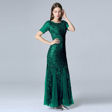 Load image into Gallery viewer, Cap Point Green / US04 Salome Round Neck Evening Dress
