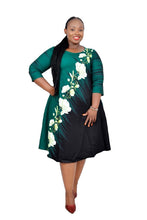 Load image into Gallery viewer, Cap Point green / XXL Merveille Fashion Dashiki Print Ruffles Dress
