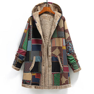 Cap Point Green / XXXL New Winter VintageThick Fleece Hooded Long Jacket with Pocket