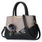 Cap Point grey 3 / One size Denise Leather Embroidered Messenger Tote Bag