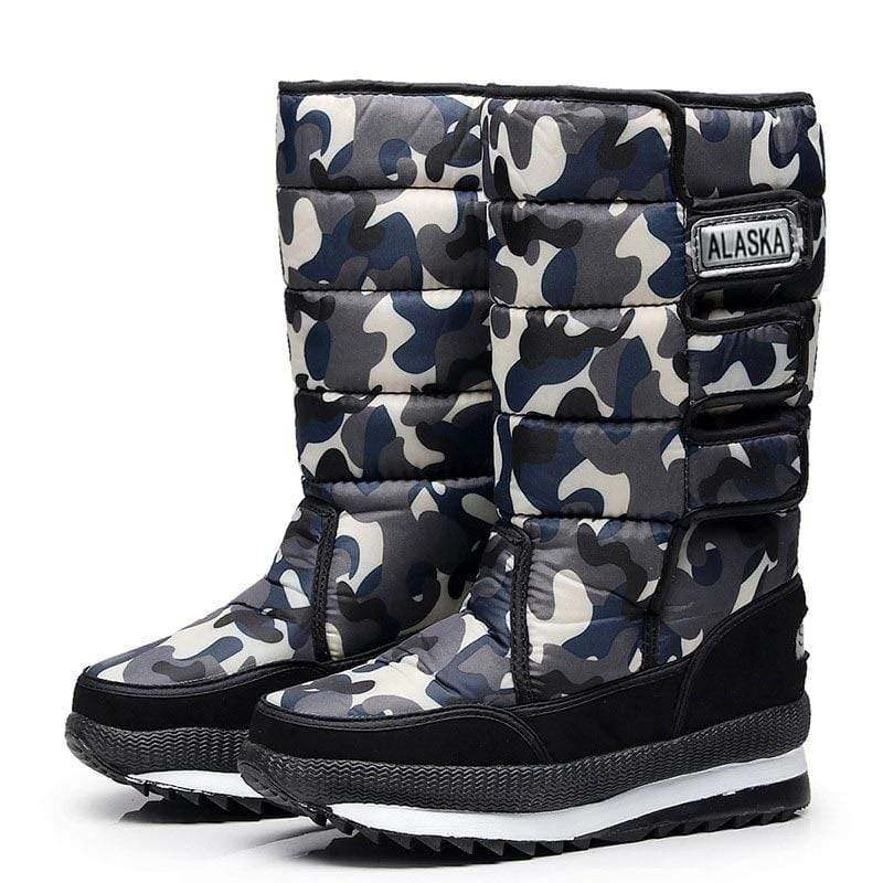 Cap Point Grey / 4.5 Women Waterproof Mid-calf  Thick Plush snow boots