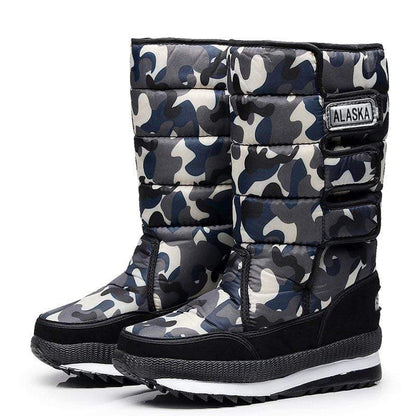 Cap Point Grey / 4.5 Women Waterproof Mid-calf  Thick Plush snow boots