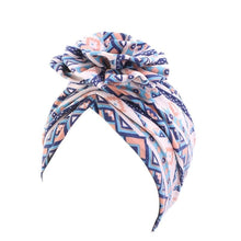 Load image into Gallery viewer, Cap Point Grey Chain Printed Big Flower headscarf
