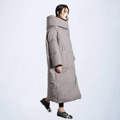 Cap Point Grey / M Women's Loose Mid-length Over The Knee Black Padded Jacket