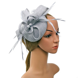 Cap Point Grey / United States Women Fascinator Flower Hat Headband Wedding Evening Party Cap