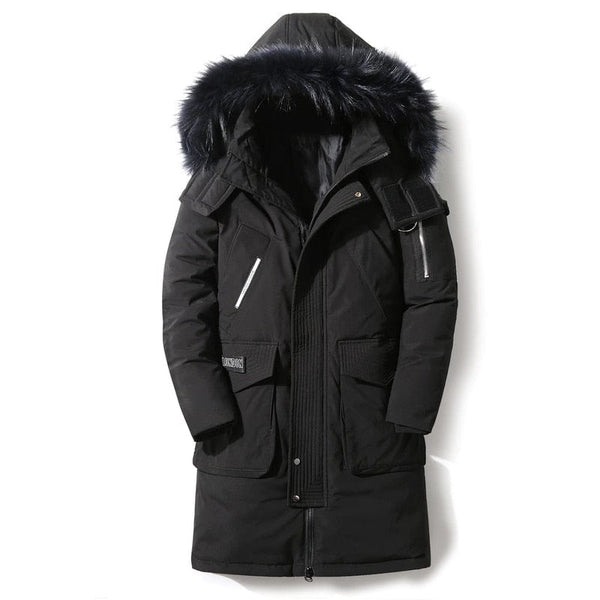 Cap Point High quality Detachable Fur Collar thick warm Outdoor windproof men's down jacket