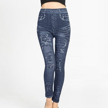 Load image into Gallery viewer, Cap Point High Waist Imitation Jean Running Leggings

