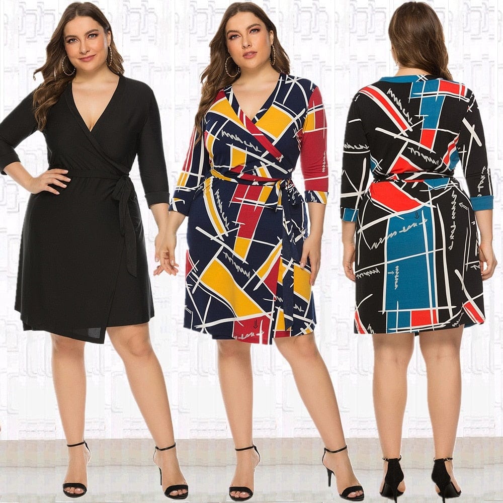 Cap Point Holeandra V-neck African Print Dress