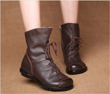 Load image into Gallery viewer, Cap Point Jalil Genuine Leather Plush Retro Boots

