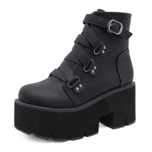 Load image into Gallery viewer, Cap Point Jalil PU Leather Flat platform Short Boots
