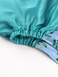 Cap Point Jemima Off-shoulder short-sleeved printed dress