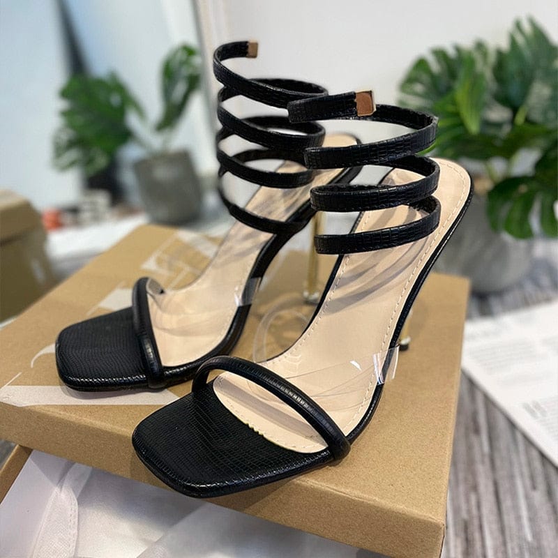 Cap Point Jessica Thin High Heels Ankle Wrap Ladies Shoes
