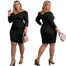 Load image into Gallery viewer, Cap Point Joelle Plus Size Bodycon Stretch Pleated Side Evening Party Dress
