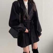 Load image into Gallery viewer, Cap Point Julienne Trendy Fashionable Wool Blend Chunky Waist V-Neck Coat
