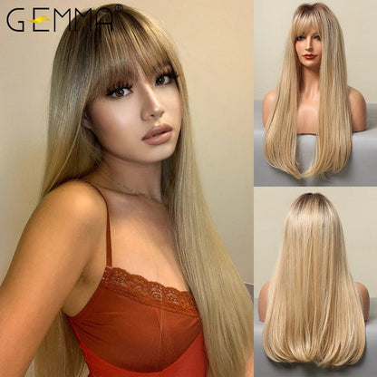 Cap Point K / One size fits all Amanda Long Straight Synthetic Wigs