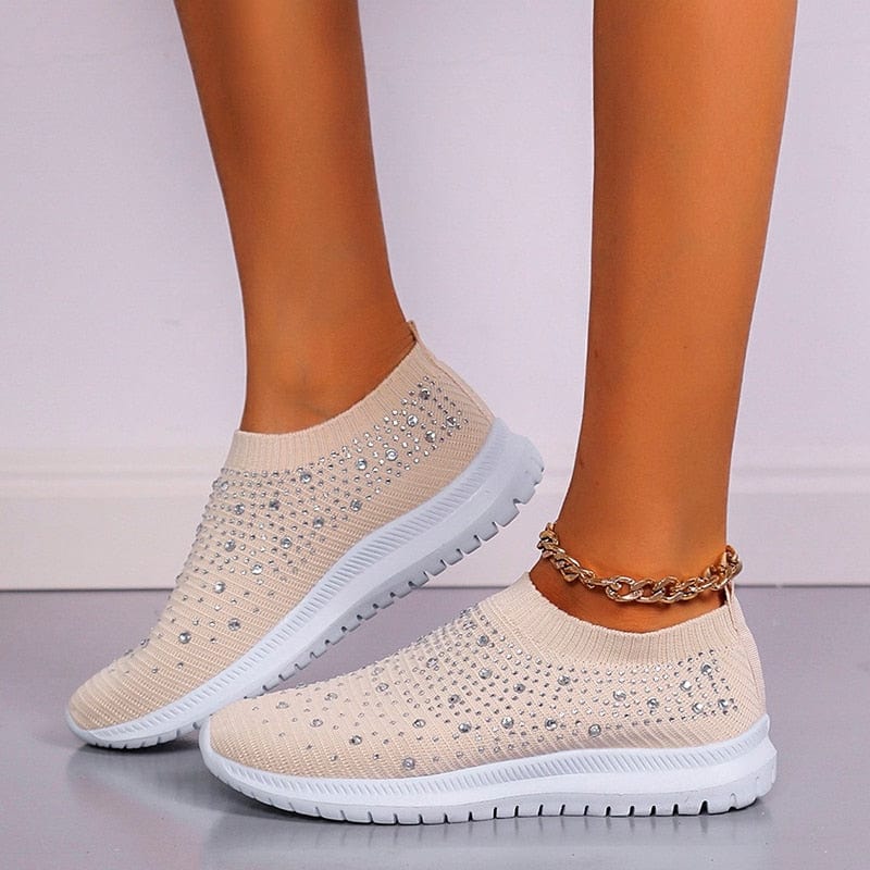 Cap Point Khaki / 5 Comfortable Soft Bottom Breathable Mesh Flat Sneakers