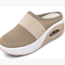 Load image into Gallery viewer, Cap Point Khaki / 6 New Non-slip Platform Breathable Mesh Outdoor Walking Slippers
