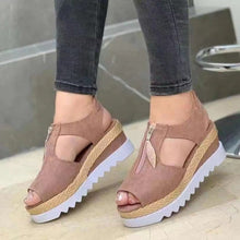 Load image into Gallery viewer, Cap Point Khaki / 6 Summer Solid Color Open Toe Casual Sandals
