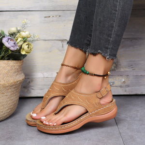 Cap Point Khaki / 6 Women's Open Toe Wedge Sandals